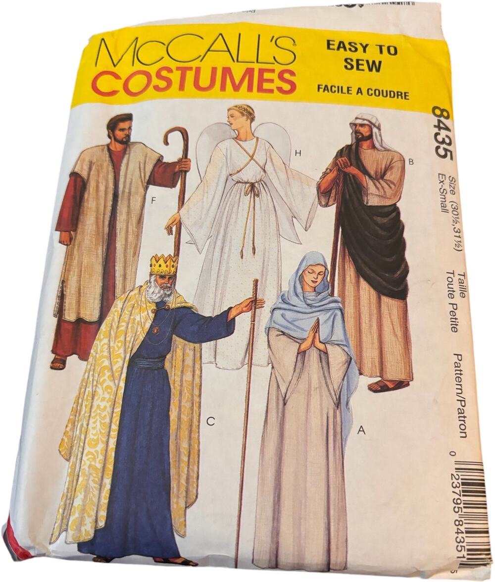 McCall's 2339 Sewing Pattern Nativity Passion Play Costumes SZ Ex Small